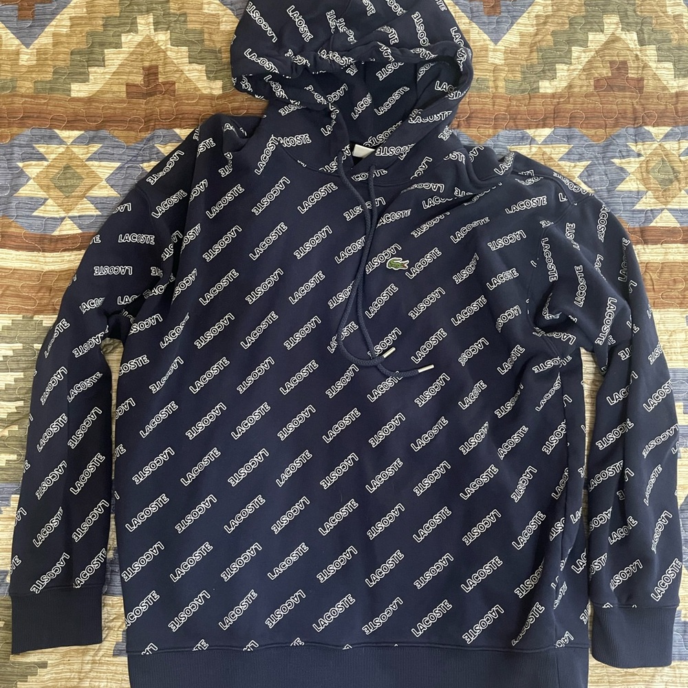 Lacoste Navy Logo Hoodie